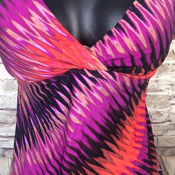 NEW Dana Buchman Tankini Womens 6 Multicolor Underwire Swim Top - Picture 2 of 8